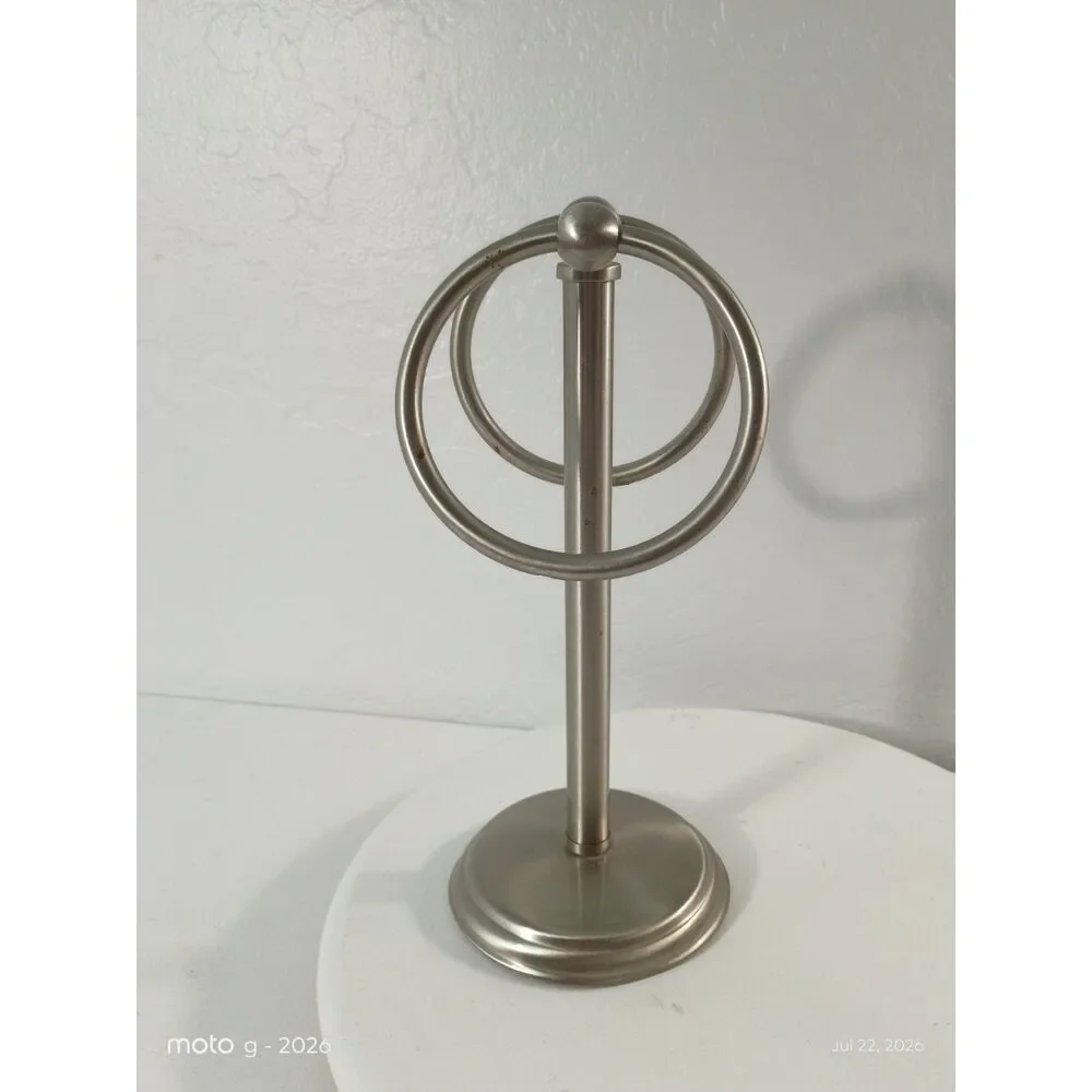 Vintage Silver Wire Tabletop Hand Towel Stand Holder